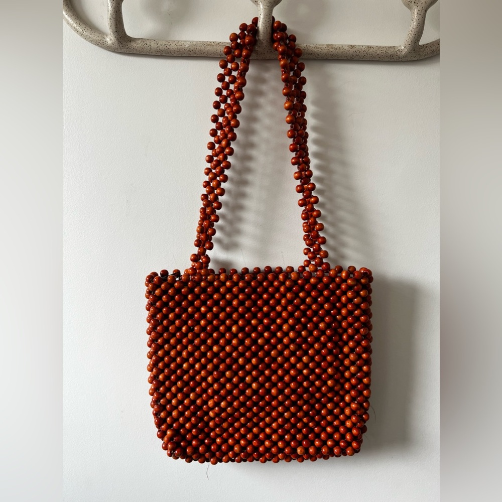 Brown beaded Cult Gia inspired bag